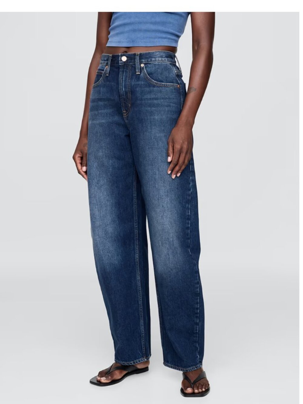 Gap High Rise Barrel Jeans, Size 29 short - Picture 2 of 9